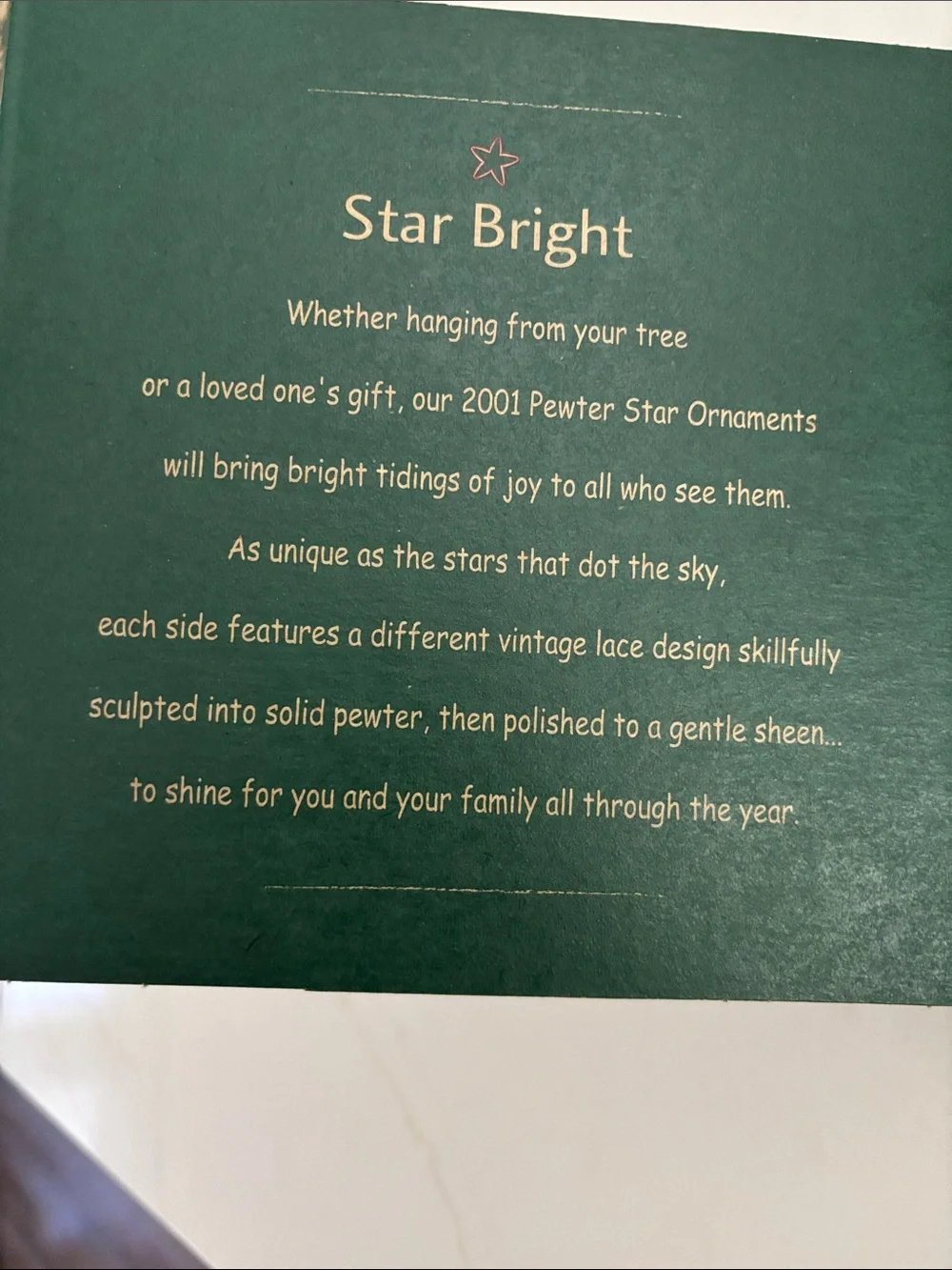 Longaberger Pewter Star Christmas Ornaments